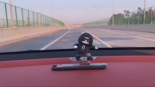 Funny skateboard bear car dashboard decoration