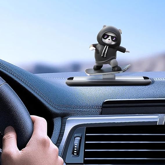 Funny skateboard bear car dashboard decoration