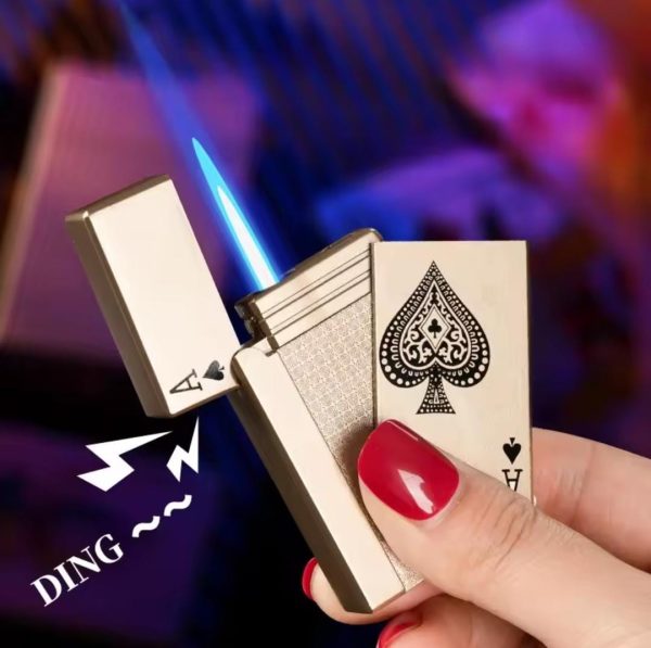 Jet Torch Playing Card Lighter – Windproof & Refillable 🔥🎴 💨